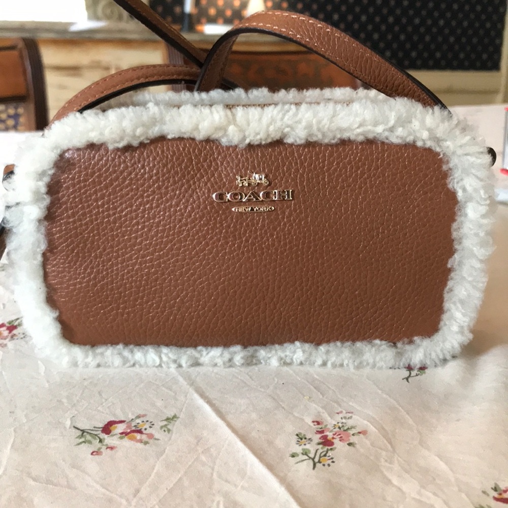 Coach Pouch in Shearling & Leather